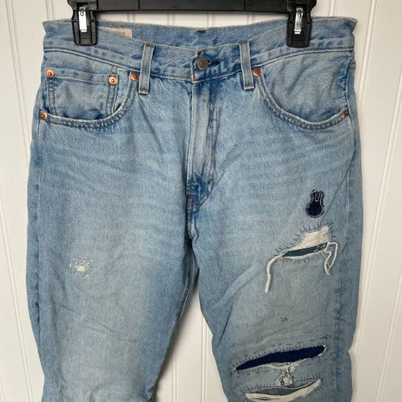 LEVI'S 551Z AUTHENTIC STRAIGHT PHANTOM DX DESTRUCTED HEMP JEANS W31 L34 - Picture 4 of 8